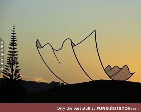 3D sculpture at sunset