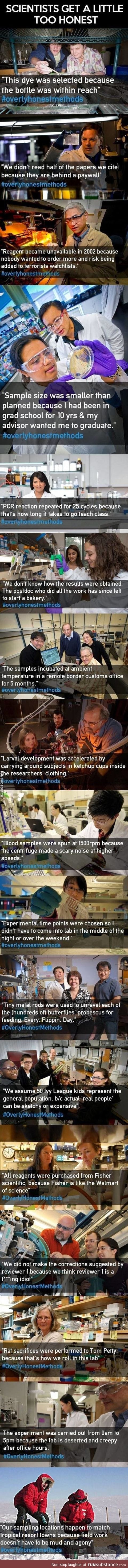 Overly honest scientific methods