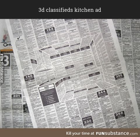 Creative 3D classifieds ad