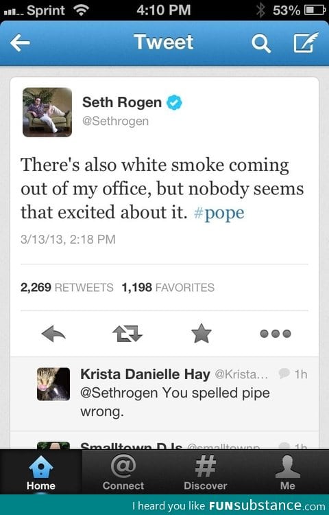 Seth Rogen chose a pope too