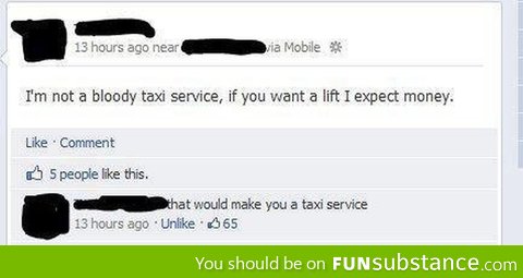 Not a taxi service