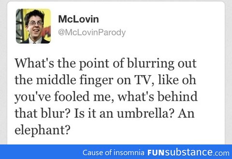 Middle finger on TV