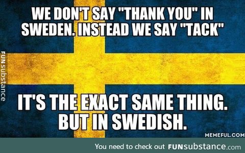 Thank you in Sweden