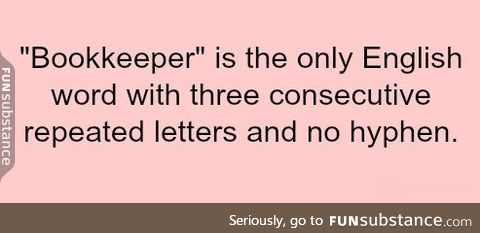 Bookkeeper is a special word