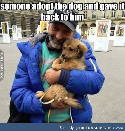 They took away his puppy and put it for adoption, someone adopted puppy and gave it back