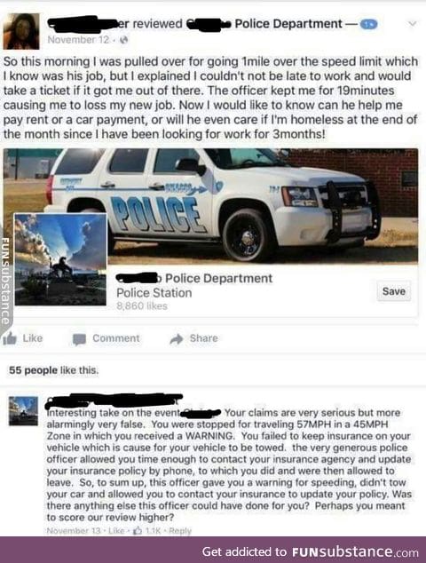 police department shuts down an idiot