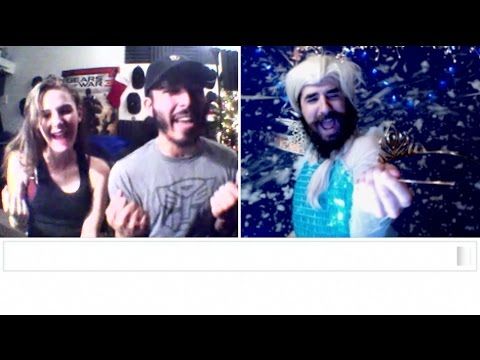 A very strange man dressed up as Elsa and performed "Let It Go" on chatroulette