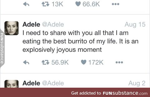 Adele has her priorities straight