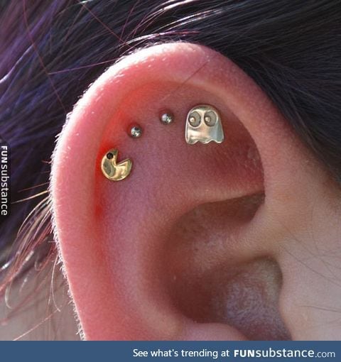 Pac-man ear piercing win