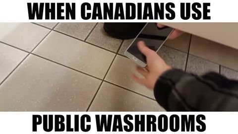When Canadians use public washrooms