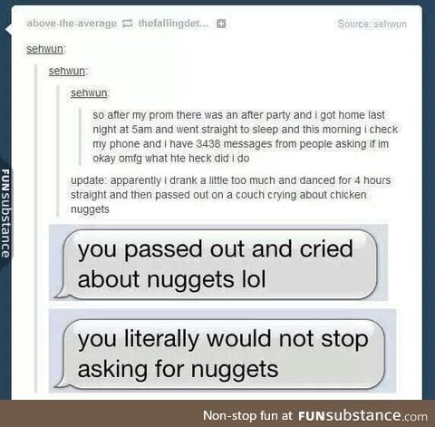 Chicken nuggets are basically hot chicks