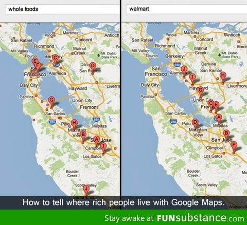 How to tell where rich people live with google maps