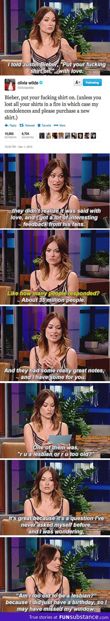 Nice one Olivia Wilde