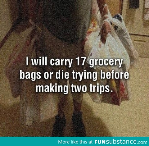 Carrying groceries