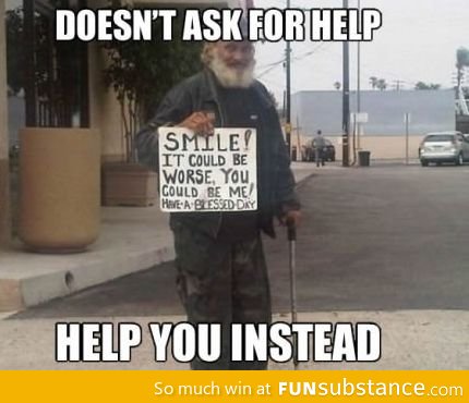 Amazing homeless guy