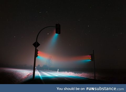 Traffic light long exposure