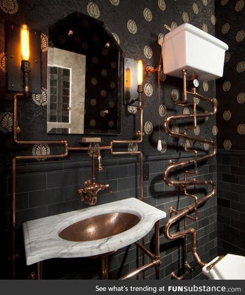 Beautiful steampunk bathroom