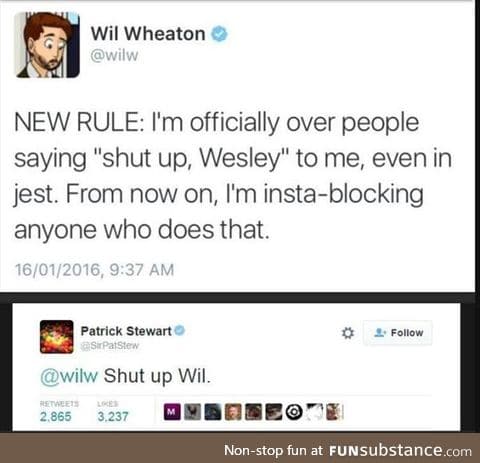 Shut up, Wesley