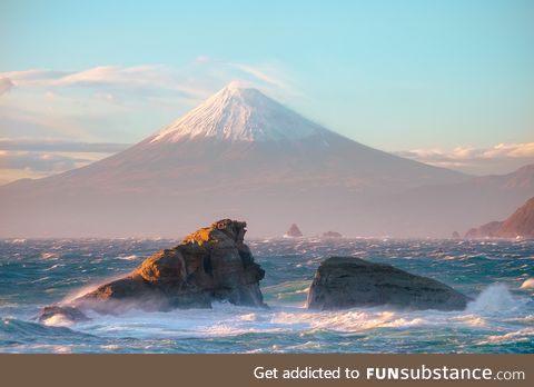 Mount Fuji as seen from the sea