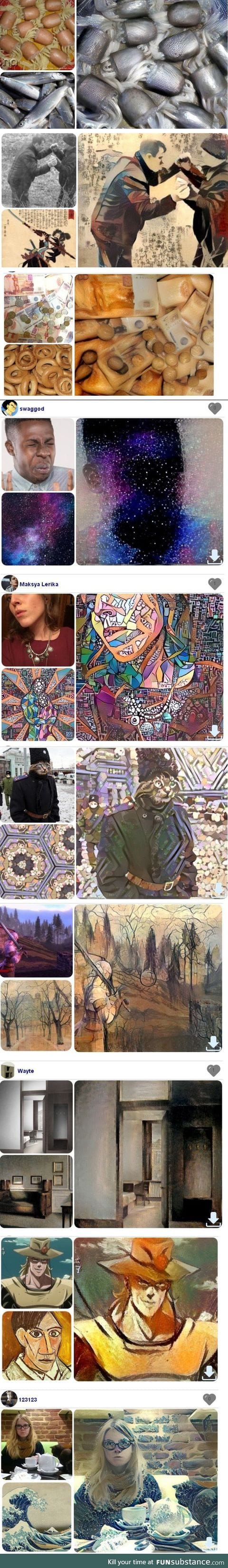 Pictures combined using Neural networks