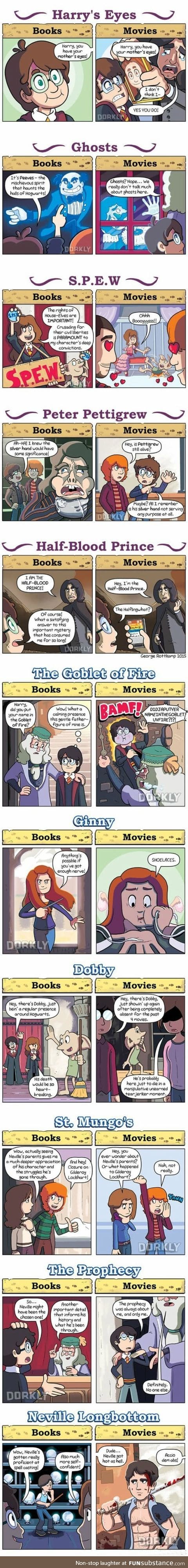 Harry Potter Movies VS Harry Potter Books