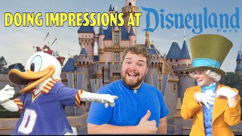 Man does impressions to characters at Disneyland