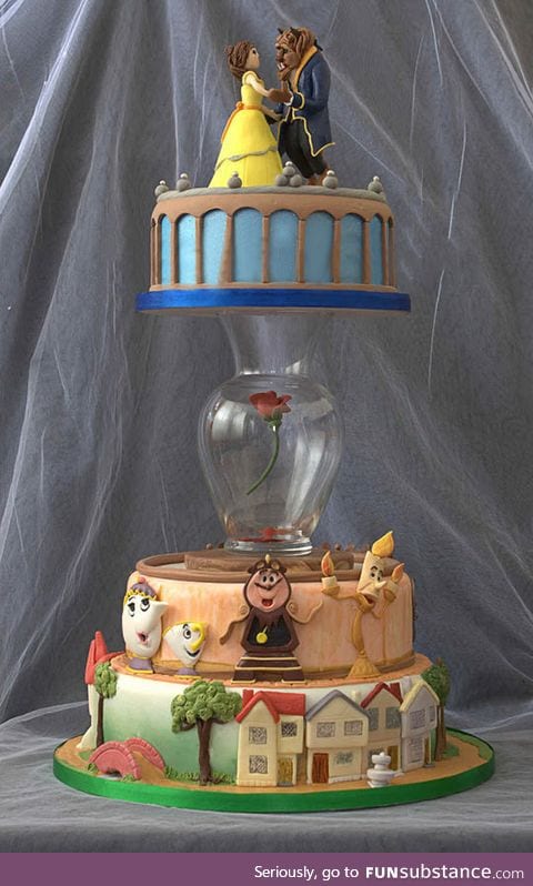Awesome beauty and the beast cake