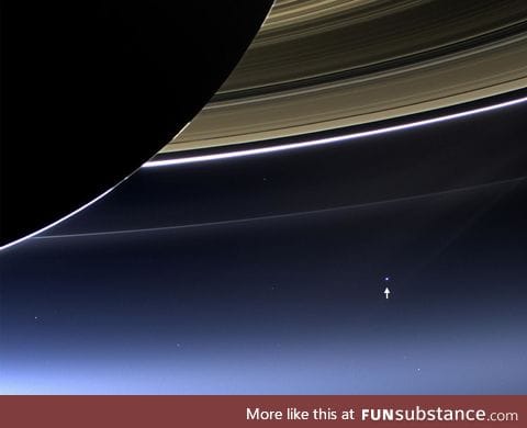 I love Saturn. The dot is the earth
