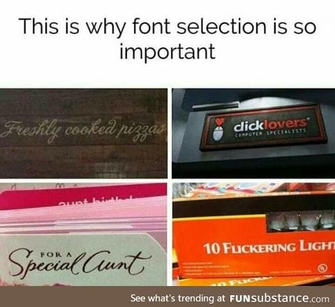 Bad choice in fonts