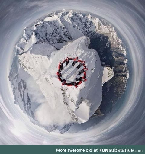 Drone group picture on the summit of Matterhorn