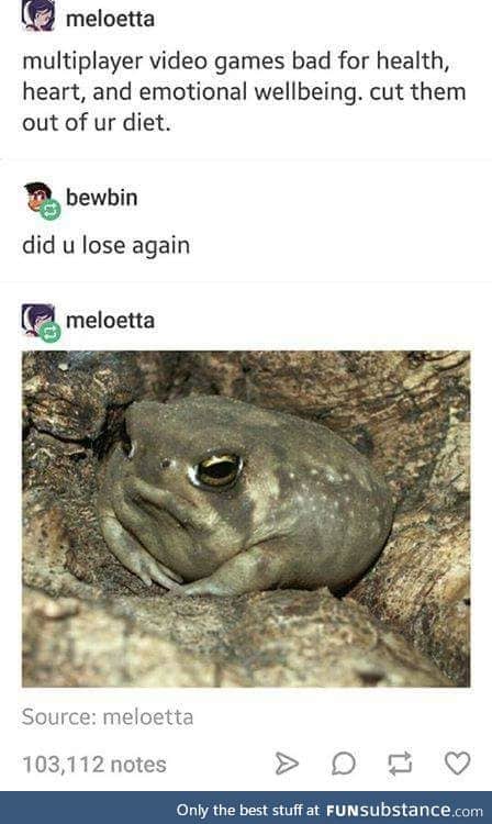 Upsetti frog is upsetti