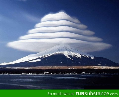 Lenticular Clouds over Mount Fuji