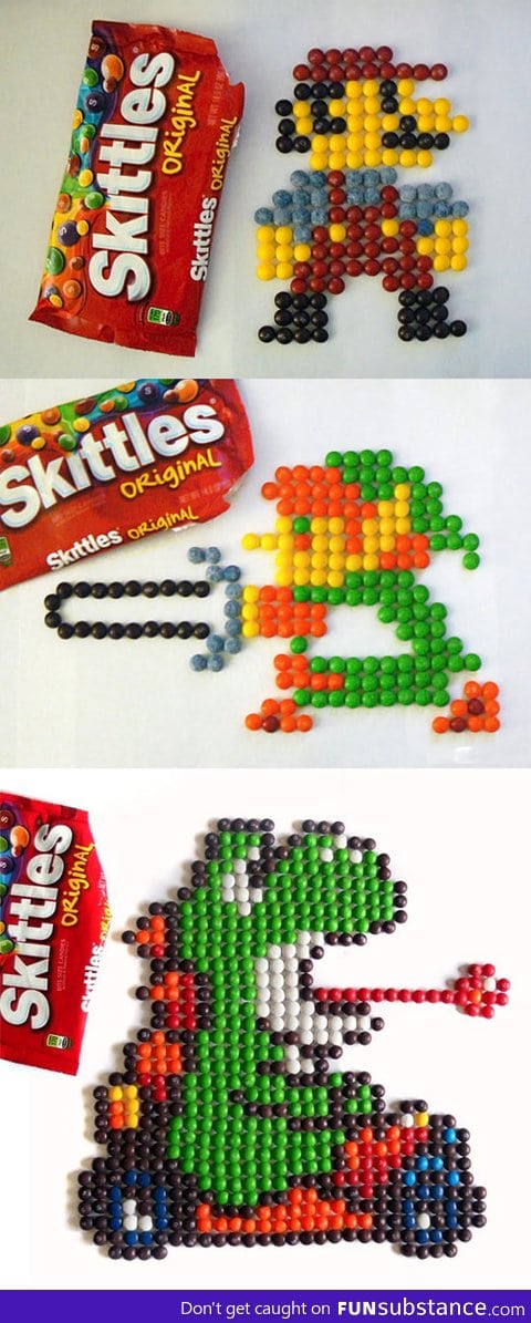 Awesome 8-Bit Skittle Art