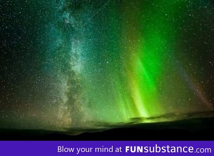 Amazing Aurora Borealis and Milky Way together