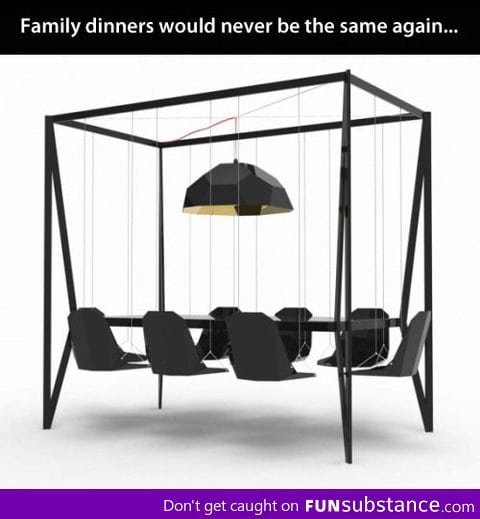 Swing seats dinning table