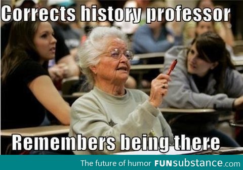 Corrects the history professor