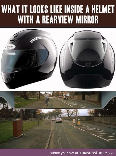 Helmet with a rear view mirror