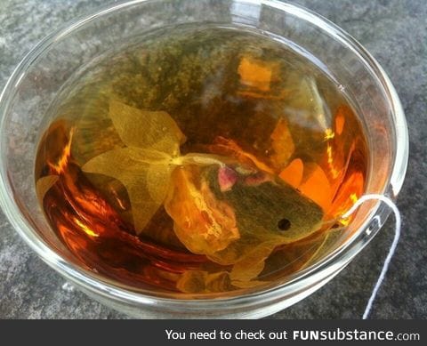 Goldfish shaped tea bag