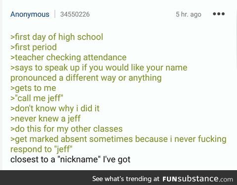 Anon tells how they got their nickname