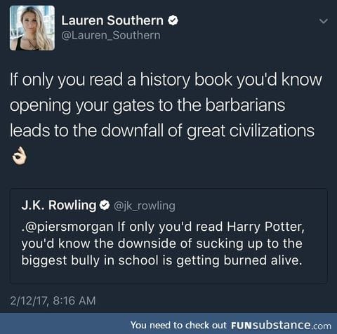 J.K. Rowling citing her own fiction