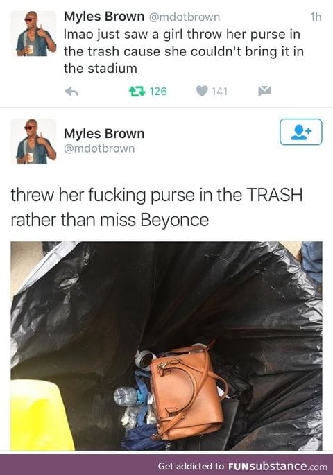 Don't need purse when you have Beyonce