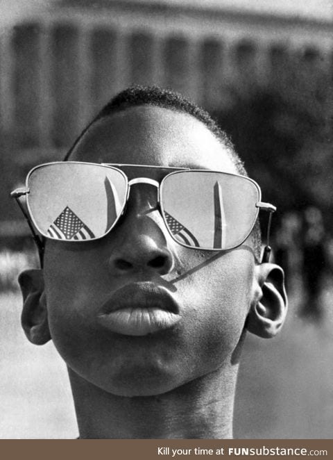 Austin Clinton Brown, age 9, attending MLK Jr's "I have a dream" speech, 1963