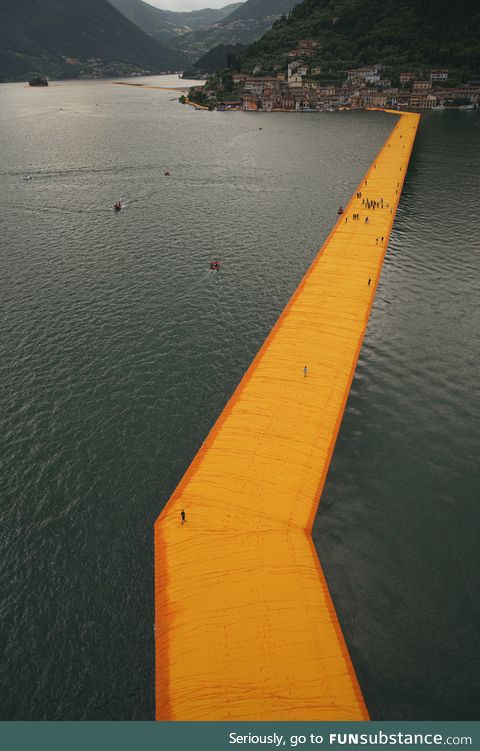 A floating bridge