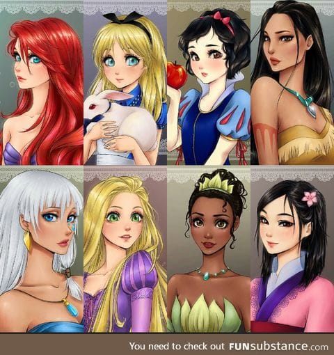 Anime style Disney girls