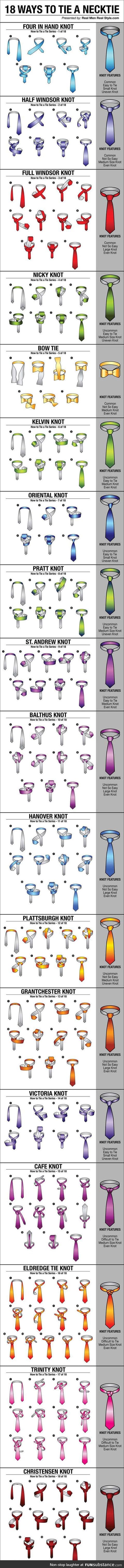Ways to tie a necktie