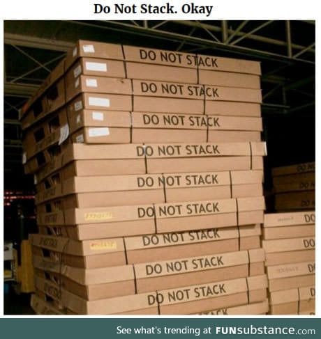 Do not stack (do not stack): Do not stack