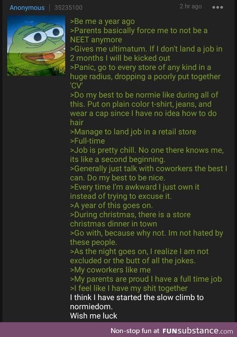 4chan user goes normie