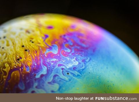 This photo of a soap bubble looks like a saturated gas giant