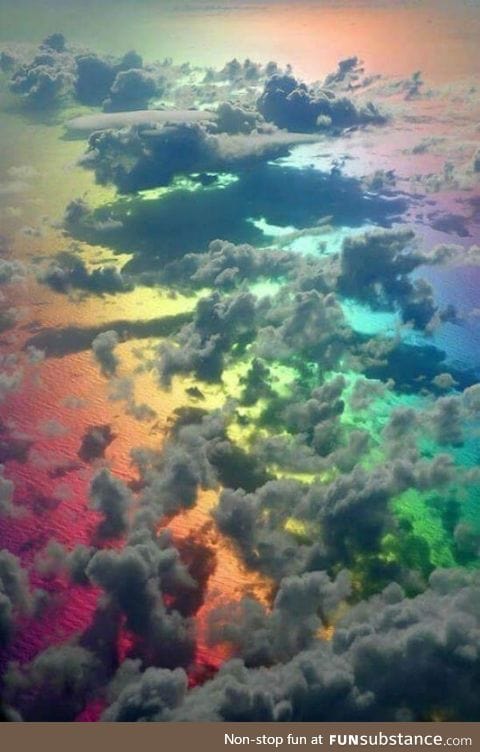 Picture of a rainbow taken by a pilot from above
