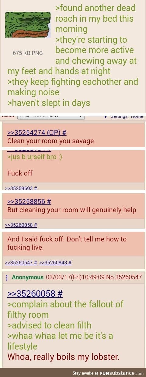Anon has a dirty room